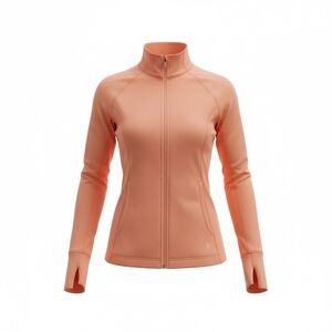 Danskin Now Orange Semi Fitted Medium Zip Up Dri-More Sporty Jacket Women